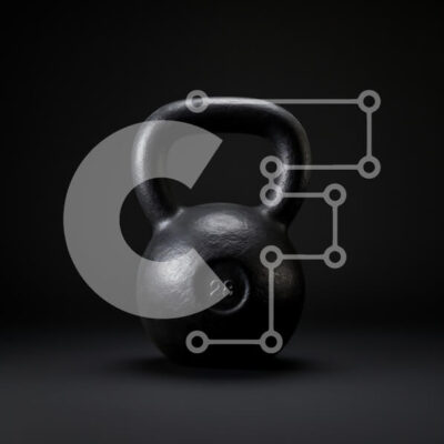 Intra Συλλεκτικό Ξύλινο Παζλ Plywood  4mm - Μαύρο Kettlebell σε σκούρο φόντο Σε Ξύλινο Κουτί - Διαστάσεις: 10x10 cm – 25 κομμάτια - Image 1