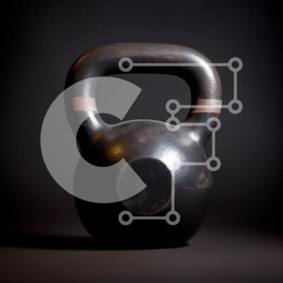 Intra Συλλεκτικό Ξύλινο Παζλ Plywood  4mm - Μαύρο Kettlebell σε σκούρο φόντο Σε Ξύλινο Κουτί - Διαστάσεις: 10x10 cm – 25 κομμάτια - Image 1