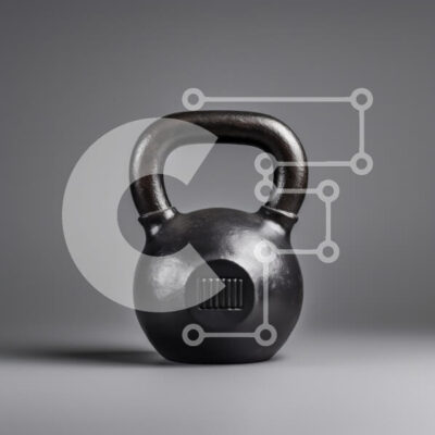 Intra Συλλεκτικό Ξύλινο Παζλ Plywood  4mm - Kettlebell σε γκρι φόντο Σε Ξύλινο Κουτί - Διαστάσεις: 10x10 cm – 25 κομμάτια - Image 1