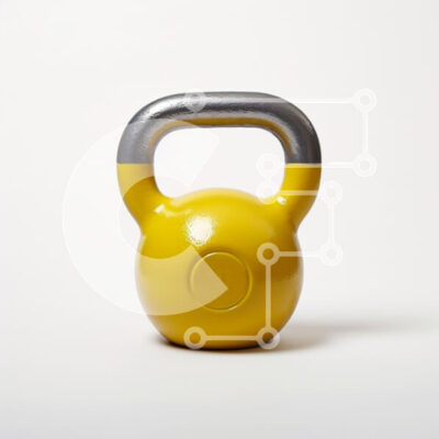 Intra Συλλεκτικό Ξύλινο Παζλ Plywood  4mm - Κίτρινο Kettlebell σε λευκό φόντο Σε Ξύλινο Κουτί - Διαστάσεις: 10x10 cm – 25 κομμάτια - Image 1