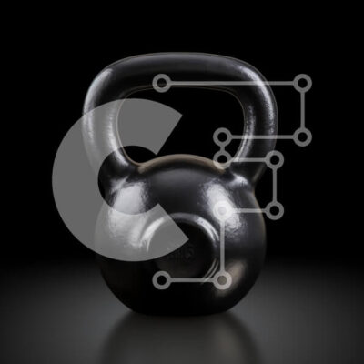 Intra Συλλεκτικό Ξύλινο Παζλ Plywood  4mm - Μαύρο Kettlebell σε σκούρο φόντο Σε Ξύλινο Κουτί - Διαστάσεις: 10x10 cm – 25 κομμάτια - Image 1