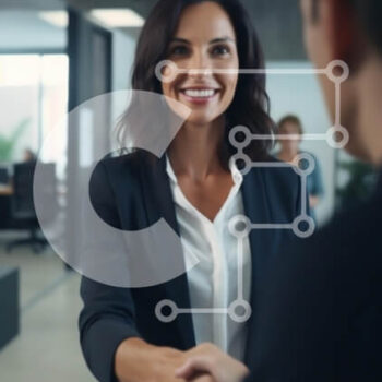 Intra Συλλεκτικό Ξύλινο Παζλ Plywood  4mm - Επιχειρησιακή χειραψία σε ένα σύγχρονο γραφείο Σε Ξύλινο Κουτί - Διαστάσεις Puzzle: 10x10 cm – 25 κομμάτια - Image 1