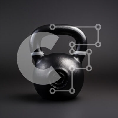 Intra Συλλεκτικό Ξύλινο Παζλ Plywood  4mm - Μαύρο Kettlebell σε σκούρο φόντο Σε Ξύλινο Κουτί - Διαστάσεις: 10x10 cm – 25 κομμάτια - Image 1