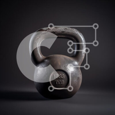 Intra Συλλεκτικό Ξύλινο Παζλ Plywood  4mm - Μαύρο Kettlebell σε σκούρο φόντο Σε Ξύλινο Κουτί - Διαστάσεις: 10x10 cm – 25 κομμάτια - Image 1