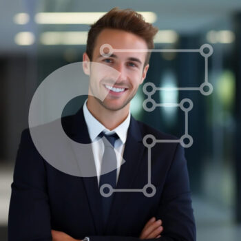 Intra Συλλεκτικό Ξύλινο Παζλ Plywood  4mm - Νέος επαγγελματίας με αυτοπεποίθηση στο γραφείο Σε Ξύλινο Κουτί - Διαστάσεις Puzzle: 10x10 cm – 25 κομμάτια - Image 1