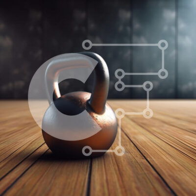 Intra Συλλεκτικό Ξύλινο Παζλ Plywood  4mm - Kettlebell στο ξύλινο πάτωμα Σε Ξύλινο Κουτί - Διαστάσεις Puzzle: 10x10 cm – 25 κομμάτια - Image 1