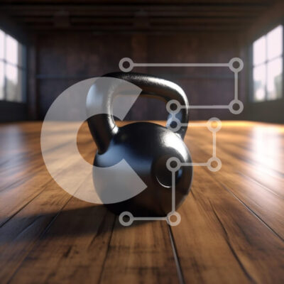 Intra Συλλεκτικό Ξύλινο Παζλ Plywood  4mm - Μαύρο Kettlebell σε ξύλινο πάτωμα Σε Ξύλινο Κουτί - Διαστάσεις: 10x10 cm – 25 κομμάτια - Image 1