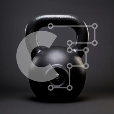 Intra Συλλεκτικό Ξύλινο Παζλ Plywood  4mm - Μαύρο Kettlebell σε σκούρο φόντο Σε Ξύλινο Κουτί - Διαστάσεις: 10x10 cm – 25 κομμάτια - Image 1