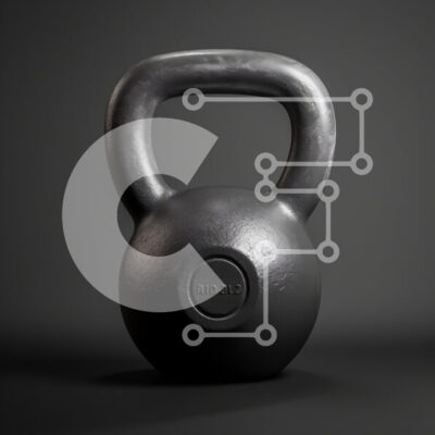 Intra Συλλεκτικό Ξύλινο Παζλ Plywood  4mm - Μαύρο Kettlebell σε σκοτεινή επιφάνεια Σε Ξύλινο Κουτί - Διαστάσεις: 10x10 cm – 25 κομμάτια - Image 1