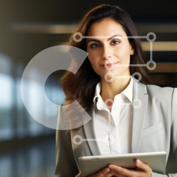 Intra Συλλεκτικό Ξύλινο Παζλ Plywood  4mm - Επιχειρηματίας στο σύγχρονο γραφείο Σε Ξύλινο Κουτί - Διαστάσεις Puzzle: 10x10 cm – 25 κομμάτια - Image 1