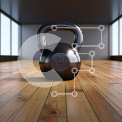 Intra Συλλεκτικό Ξύλινο Παζλ Plywood  4mm - Μαύρο Kettlebell σε ξύλινο πάτωμα σε μινιμαλιστικό δωμάτιο Σε Ξύλινο Κουτί - Διαστάσεις: 10x10 cm – 25 κομμάτια - Image 1