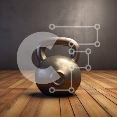 Intra Συλλεκτικό Ξύλινο Παζλ Plywood  4mm - Kettlebell στο ξύλινο πάτωμα Σε Ξύλινο Κουτί - Διαστάσεις: 10x10 cm – 25 κομμάτια - Image 1