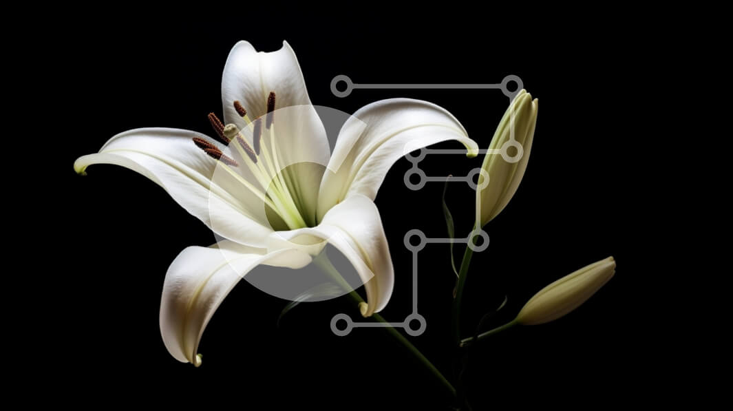 Intra Συλλεκτικό Ξύλινο Παζλ Plywood  4mm - Κομψό λουλούδι λευκό κρίνου Σε Ξύλινο Κουτί - Διαστάσεις: 10x10 cm – 25 κομμάτια