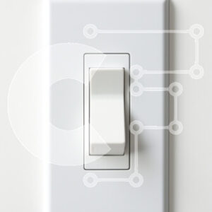 Intra Συλλεκτικό Ξύλινο Παζλ Plywood  4mm - Διακόπτης λευκού φωτός σε λευκό τοίχο Σε Ξύλινο Κουτί - Διαστάσεις Puzzle: 10x10 cm – 25 κομμάτια