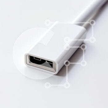 Intra Συλλεκτικό Ξύλινο Παζλ Plywood  4mm - Κοντινό πλάνο μιας λευκής υποδοχής USB Σε Ξύλινο Κουτί - Διαστάσεις Puzzle: 10x10 cm – 25 κομμάτια - Image 1