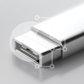 Intra Συλλεκτικό Ξύλινο Παζλ Plywood  4mm - Κοντινό πλάνο μιας υποδοχής USB Σε Ξύλινο Κουτί - Διαστάσεις Puzzle: 10x10 cm – 25 κομμάτια - Image 1