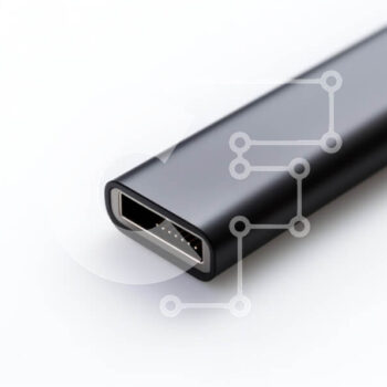 Intra Συλλεκτικό Ξύλινο Παζλ Plywood  4mm - Κοντινό πλάνο της υποδοχής USB-C Σε Ξύλινο Κουτί - Διαστάσεις Puzzle: 10x10 cm – 25 κομμάτια - Image 1