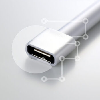 Intra Συλλεκτικό Ξύλινο Παζλ Plywood  4mm - Κοντινό πλάνο της υποδοχής USB-C Σε Ξύλινο Κουτί - Διαστάσεις Puzzle: 10x10 cm – 25 κομμάτια - Image 1