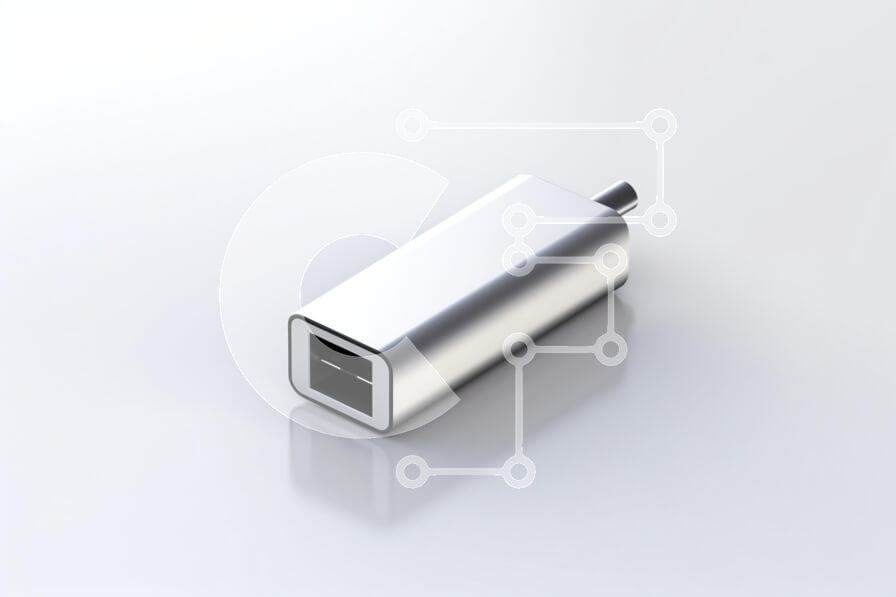 Intra Συλλεκτικό Ξύλινο Παζλ Plywood  4mm - Κομψή ασημένια υποδοχή USB σε ανακλαστική επιφάνεια Σε Ξύλινο Κουτί - Διαστάσεις Puzzle: 10x10 cm – 25 κομμάτια