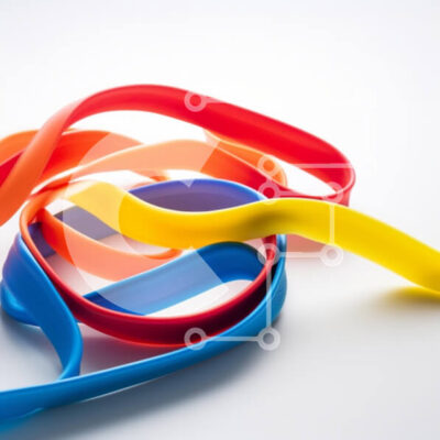 Intra Συλλεκτικό Ξύλινο Παζλ Plywood  4mm - Πολύχρωμα λαστιχάκια πλεγμένα Σε Ξύλινο Κουτί - Διαστάσεις: 10x10 cm – 25 κομμάτια - Image 1