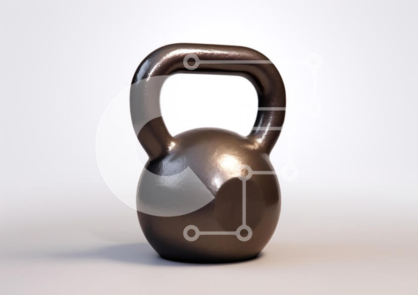 Intra Συλλεκτικό Ξύλινο Παζλ Plywood  4mm - Γυαλιστερό μαύρο Kettlebell Σε Ξύλινο Κουτί - Διαστάσεις: 10x10 cm – 25 κομμάτια