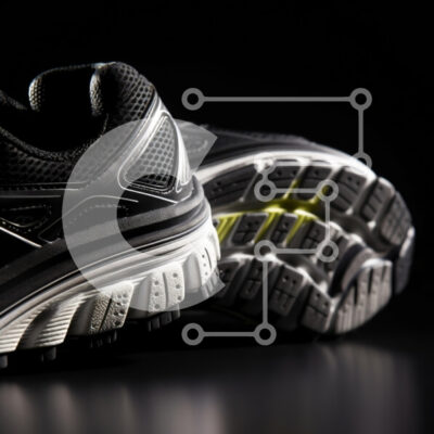 Intra Συλλεκτικό Ξύλινο Παζλ Plywood  4mm - Κοντινό πλάνο μαύρα αθλητικά παπούτσια Σε Ξύλινο Κουτί - Διαστάσεις: 10x10 cm – 25 κομμάτια - Image 1