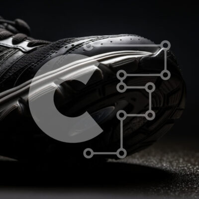 Intra Συλλεκτικό Ξύλινο Παζλ Plywood 4mm - Κοντινό πλάνο του μαύρου πάνινα παπούτσια Σε Ξύλινο Κουτί - Διαστάσεις: 10x10 cm – 25 κομμάτια - Image 1