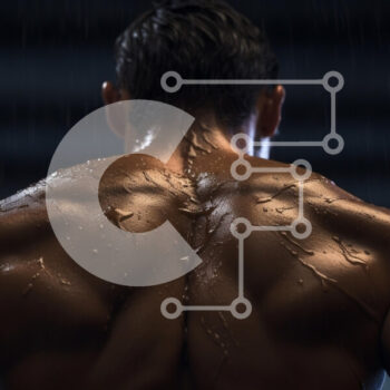 Intra Συλλεκτικό Ξύλινο Παζλ Plywood  4mm - Μυώδης ανδρική φιγούρα στη βροχή Σε Ξύλινο Κουτί - Διαστάσεις Puzzle: 10x10 cm – 25 κομμάτια - Image 1