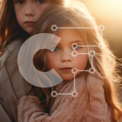 Intra Συλλεκτικό Ξύλινο Παζλ Plywood 4mm - Πορτρέτο δύο νεαρών κοριτσιών στο φως της Χρυσής Ώρας Σε Ξύλινο Κουτί - Διαστάσεις Puzzle: 10x10 cm – 25 κομμάτια - Image 1