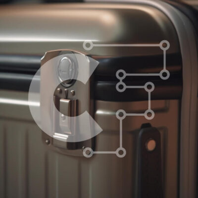 Intra Συλλεκτικό Ξύλινο Παζλ Plywood  4mm - Κοντινό πλάνο μιας μεταλλικής βαλίτσας με κλειδαριά Σε Ξύλινο Κουτί - Διαστάσεις: 10x10 cm – 25 κομμάτια - Image 1