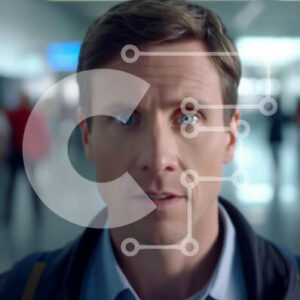 Intra Συλλεκτικό Ξύλινο Παζλ Plywood  4mm - Άνδρας στο αεροδρόμιο με έντονη έκφραση Σε Ξύλινο Κουτί - Διαστάσεις Puzzle: 10x10 cm – 25 κομμάτια