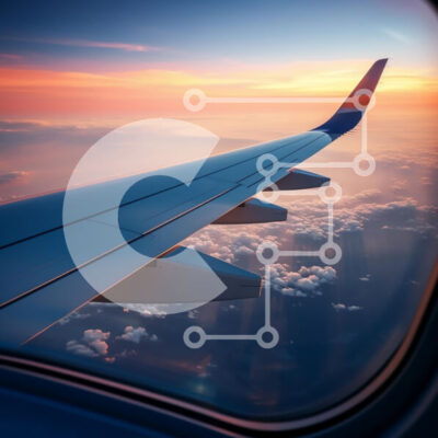 Intra Συλλεκτικό Ξύλινο Παζλ Plywood 4mm - Πτέρυγα αεροπλάνου πάνω από τα σύννεφα κατά τη διάρκεια του ηλιοβασιλέματος Σε Ξύλινο Κουτί - Διαστάσεις Puzzle: 10x10 cm – 25 κομμάτια - Image 1