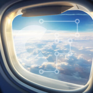 Intra Συλλεκτικό Ξύλινο Παζλ Plywood  4mm - Θέα από το παράθυρο του αεροπλάνου με τα σύννεφα και το μπλε ουρανό Σε Ξύλινο Κουτί - Διαστάσεις Puzzle: 10x10 cm – 25 κομμάτια