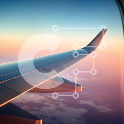 Intra Συλλεκτικό Ξύλινο Παζλ Plywood  4mm - Πτέρυγα αεροπλάνου πάνω από τα χνουδωτά σύννεφα στο ηλιοβασίλεμα Σε Ξύλινο Κουτί - Διαστάσεις Puzzle: 10x10 cm – 25 κομμάτια - Image 1