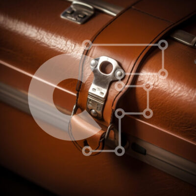 Intra Συλλεκτικό Ξύλινο Παζλ Plywood  4mm - Κοντινό πλάνο μιας καφέ βαλίτσας με μεταλλική κλειδαριά Σε Ξύλινο Κουτί - Διαστάσεις: 10x10 cm – 25 κομμάτια - Image 1