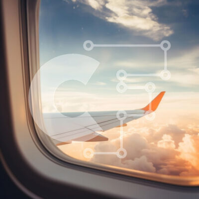 Intra Συλλεκτικό Ξύλινο Παζλ Plywood  4mm - Πτέρυγα αεροπλάνου ενάντια σε έναν ουρανό ηλιοβασιλέματος Σε Ξύλινο Κουτί - Διαστάσεις Puzzle: 10x10 cm – 25 κομμάτια - Image 1