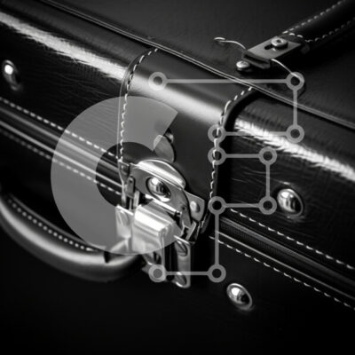 Intra Συλλεκτικό Ξύλινο Παζλ Plywood  4mm - Κοντινό πλάνο μιας μαύρης δερμάτινης βαλίτσας Σε Ξύλινο Κουτί - Διαστάσεις: 10x10 cm – 25 κομμάτια - Image 1