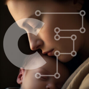 Intra Συλλεκτικό Ξύλινο Παζλ Plywood  4mm - Μητέρα και μωρό σε τρυφερή στιγμή Σε Ξύλινο Κουτί - Διαστάσεις Puzzle: 10x10 cm – 25 κομμάτια