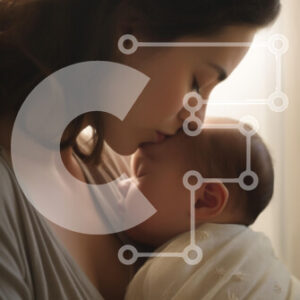 Intra Συλλεκτικό Ξύλινο Παζλ Plywood  4mm - Μητέρα και νεογέννητο μοιράζονται μια τρυφερή στιγμή Σε Ξύλινο Κουτί - Διαστάσεις Puzzle: 10x10 cm – 25 κομμάτια