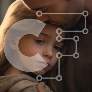 Intra Συλλεκτικό Ξύλινο Παζλ Plywood  4mm - Πατέρας και κόρη αγκαλιάζονται Σε Ξύλινο Κουτί - Διαστάσεις Puzzle: 10x10 cm – 25 κομμάτια