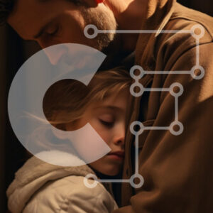 Intra Συλλεκτικό Ξύλινο Παζλ Plywood  4mm - Πατέρας και κόρη αγκαλιάζονται Σε Ξύλινο Κουτί - Διαστάσεις Puzzle: 10x10 cm – 25 κομμάτια