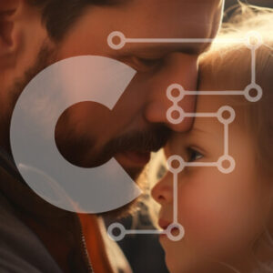 Intra Συλλεκτικό Ξύλινο Παζλ Plywood  4mm - Πατέρας και κόρη αγκαλιάζονται στο ζεστό φως Σε Ξύλινο Κουτί - Διαστάσεις Puzzle: 10x10 cm – 25 κομμάτια