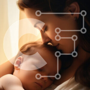 Intra Συλλεκτικό Ξύλινο Παζλ Plywood  4mm - Μητέρα και μωρό σε τρυφερή αγκαλιά Σε Ξύλινο Κουτί - Διαστάσεις Puzzle: 10x10 cm – 25 κομμάτια