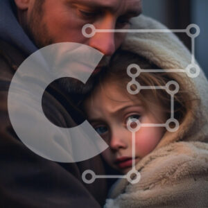 Intra Συλλεκτικό Ξύλινο Παζλ Plywood  4mm - Πατέρας και κόρη αγκαλιάζονται σε μια στιγμή άνεσης Σε Ξύλινο Κουτί - Διαστάσεις Puzzle: 10x10 cm – 25 κομμάτια