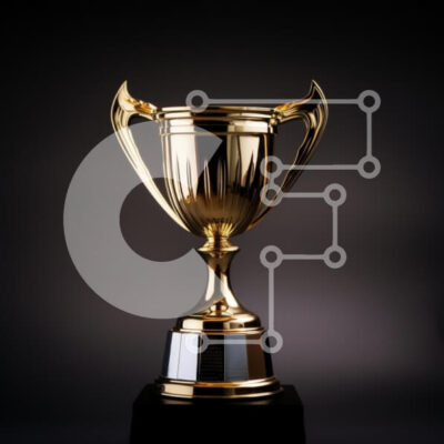 Intra Συλλεκτικό Ξύλινο Παζλ Plywood  4mm - Χρυσό τρόπαιο σε σκούρο φόντο Σε Ξύλινο Κουτί - Διαστάσεις: 10x10 cm – 25 κομμάτια - Image 1