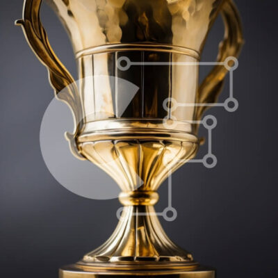 Intra Συλλεκτικό Ξύλινο Παζλ Plywood  4mm - Χρυσό τρόπαιο με περίτεχνες λαβές Σε Ξύλινο Κουτί - Διαστάσεις: 10x10 cm – 25 κομμάτια - Image 1