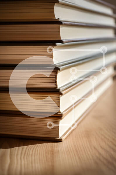 Intra Συλλεκτικό Ξύλινο Παζλ Plywood  4mm - Στοίβα από βιβλία σε ξύλινη επιφάνεια Σε Ξύλινο Κουτί - Διαστάσεις: 10x10 cm – 25 κομμάτια