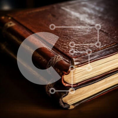 Intra Συλλεκτικό Ξύλινο Παζλ Plywood  4mm - Vintage δερματόδετα βιβλία Σε Ξύλινο Κουτί - Διαστάσεις: 10x10 cm – 25 κομμάτια - Image 1