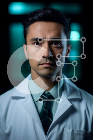 Intra Συλλεκτικό Ξύλινο Παζλ Plywood  4mm - Σοβαρός άνδρας γιατρός με παλτό εργαστηρίου Σε Ξύλινο Κουτί - Διαστάσεις Puzzle: 10x10 cm – 25 κομμάτια