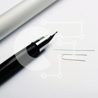 Intra Συλλεκτικό Ξύλινο Παζλ Plywood  4mm - Κοντινό πλάνο ενός μαύρου στυλό σε λευκό χαρτί Σε Ξύλινο Κουτί - Διαστάσεις: 10x10 cm – 25 κομμάτια - Image 1